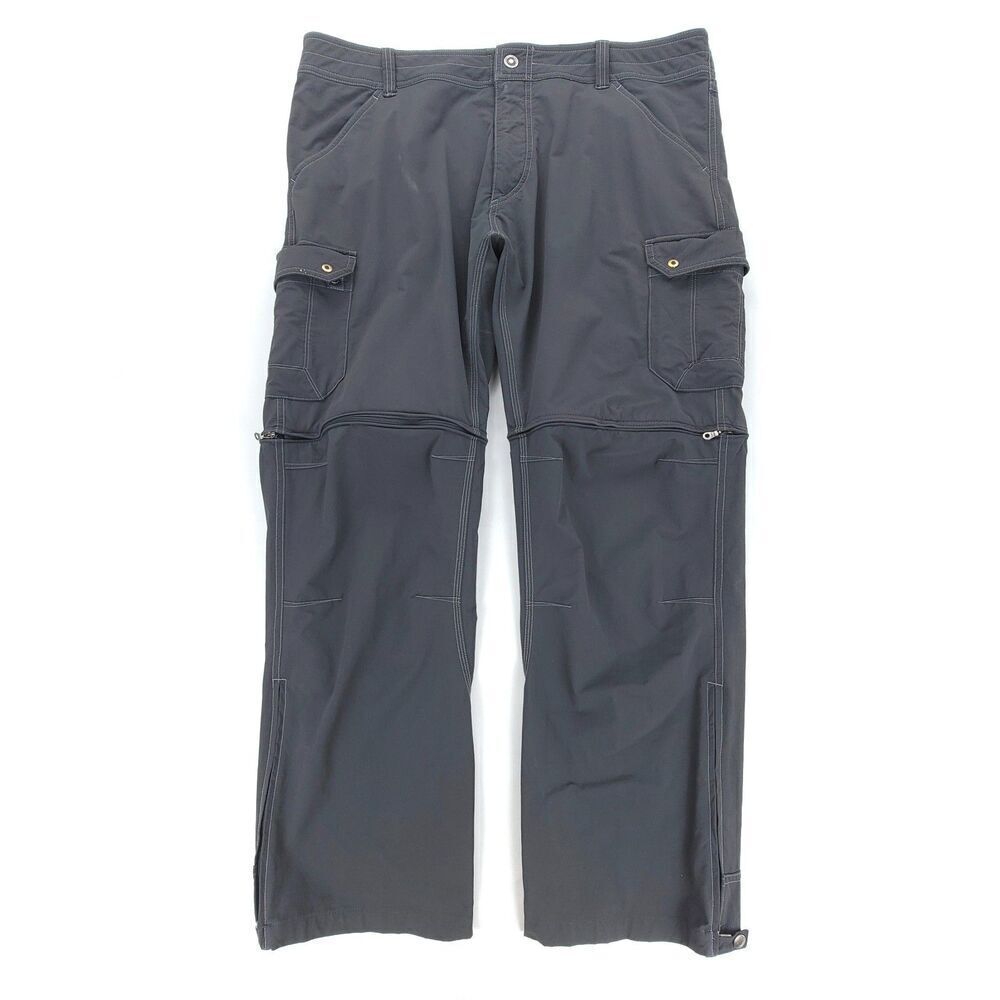 KUHL Renegade Cargo Convertible Hiking Utility Pant 40x30 Gray Outdoor Gorpcore